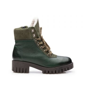 Ghete dama casual din piele naturala Leofex - 083 Verde