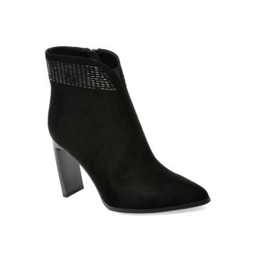 Botine elegante ALDO negre, K350084, din piele intoarsa