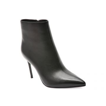 Botine elegante EPICA negre, E128, din piele naturala