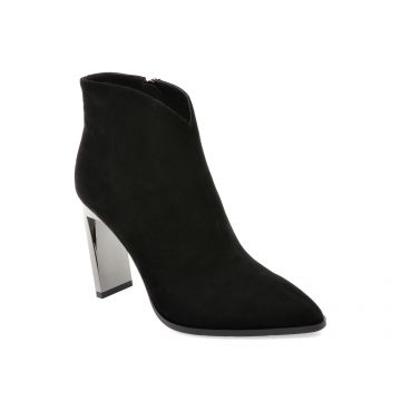 Botine elegante EPICA negre, E136, din piele intoarsa