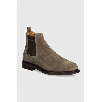 Gant pantofi de piele intoarsa St Fairkon barbati, culoarea gri, 29653756 G135