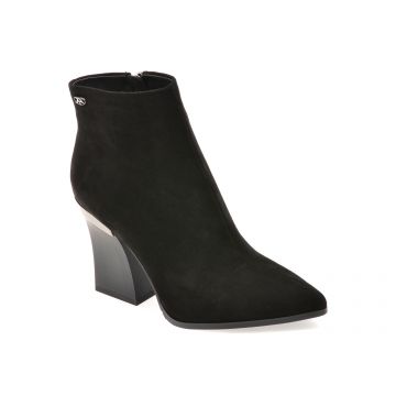 Botine elegante EPICA negre, 2557, din piele intoarsa