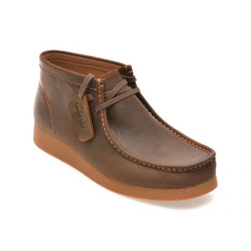 Ghete casual CLARKS maro, WALEVBT, din piele naturala