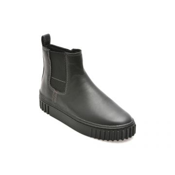 Ghete casual CLARKS negre, MAYHTOP, din piele naturala