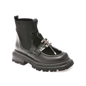 Ghete casual EPICA negre, 157K437, din piele naturala