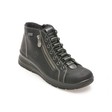 Ghete casual RIEKER negre, L7751, din piele ecologica