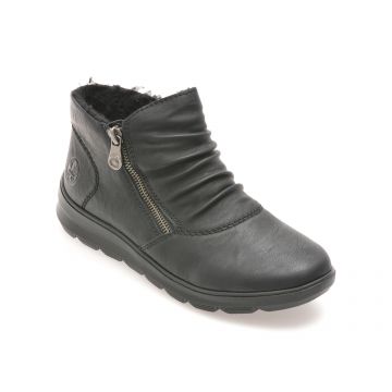 Ghete casual RIEKER negre, Z0051, din piele ecologica