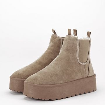 Ghete maro deschis tip UGG cu talpa groasa B-LT33-16 116