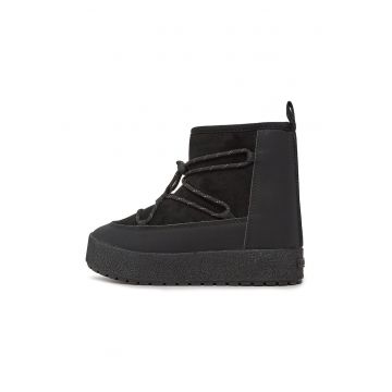 Ghete dama - 023034 - Piele intoarsa - Negru