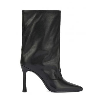 Botine de piele cu toc clasic