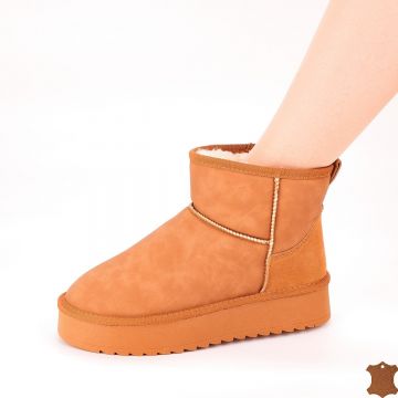 Ghete Damă Maro Tip UGG Piele Naturala Juja