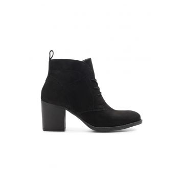 Botine dama - 590486 - Piele nabuc - Negru -