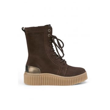 Ghete de piele intoarsa cu talpa wedge