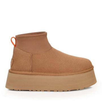 Ghete femei UGG Classic Mini Dipper, Chestnut din piele întoarsă 2398DG1168170VCO