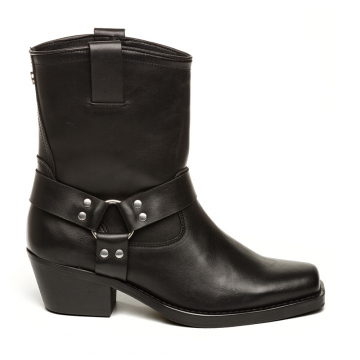 Ghete western femei Steve Madden Quintana negre din piele  1468DGQUINTANAN