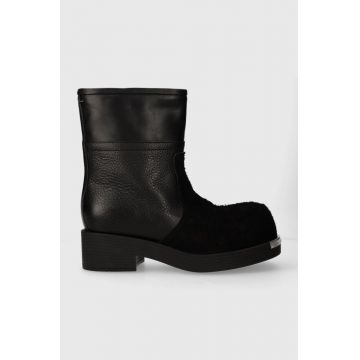 MM6 Maison Margiela ghete de piele Ankle Boot bărbați, culoarea negru, S66WU0109