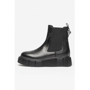 Ghete Chelsea flatform de piele